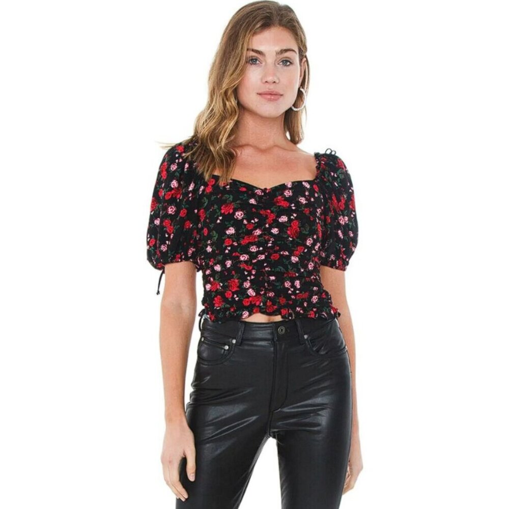 FOR LOVE & LEMONS Women's Tainted Button Front Top Size S In Rose